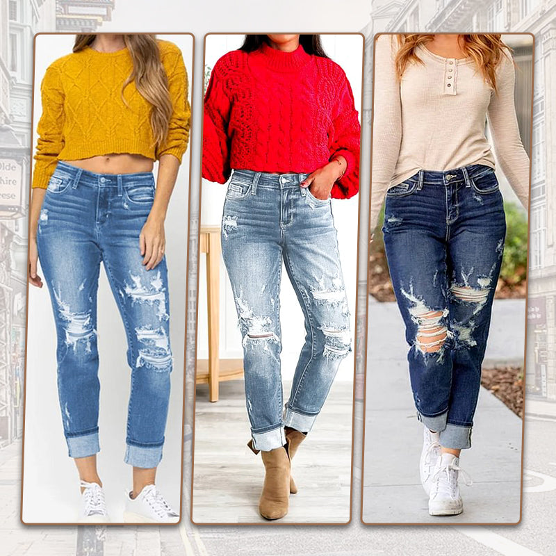 Élise | Jean Slim Femme Effet Usé