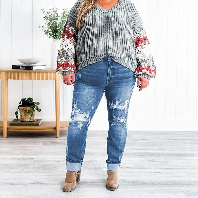 Élise | Jean Slim Femme Effet Usé