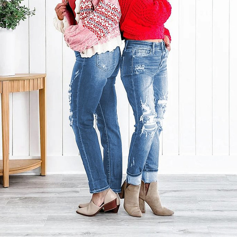 Élise | Jean Slim Femme Effet Usé