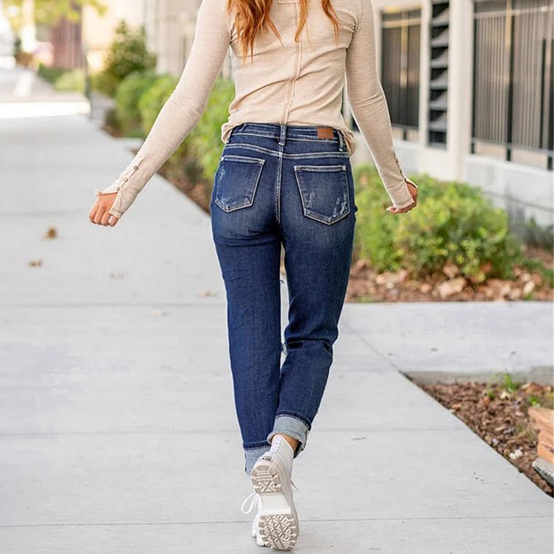 Élise | Jean Slim Femme Effet Usé