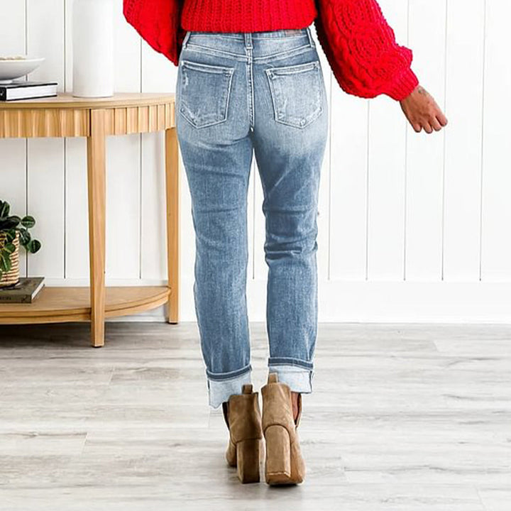 Élise | Jean Slim Femme Effet Usé