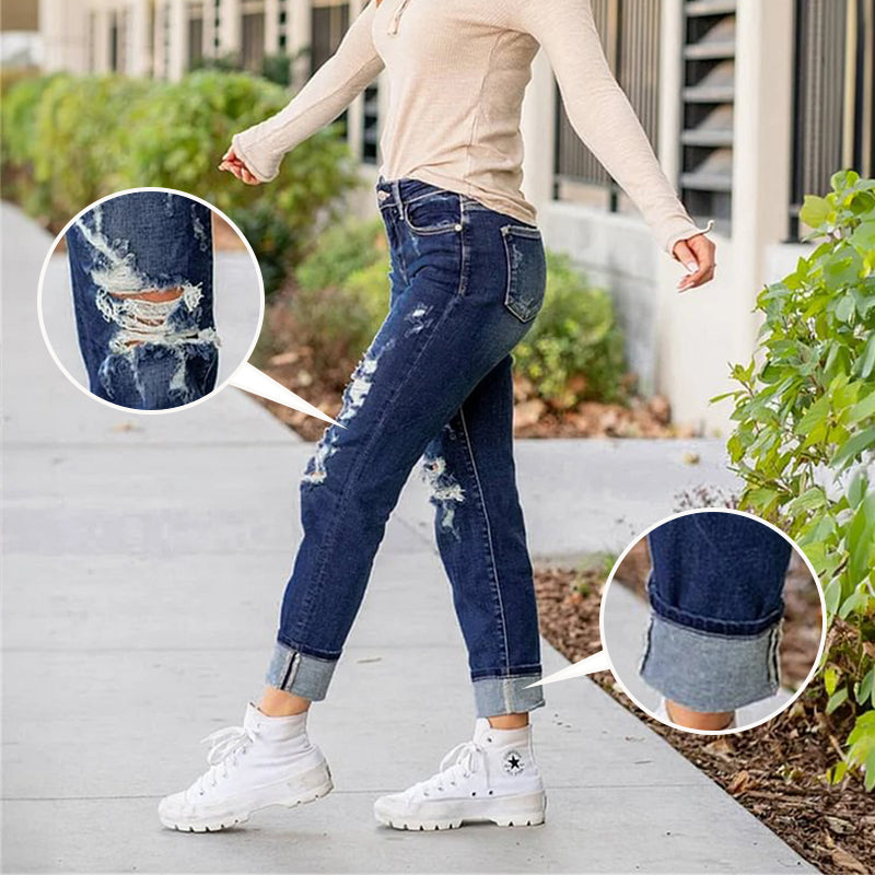 Élise | Jean Slim Femme Effet Usé