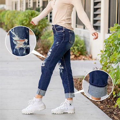 Élise | Jean Slim Femme Effet Usé
