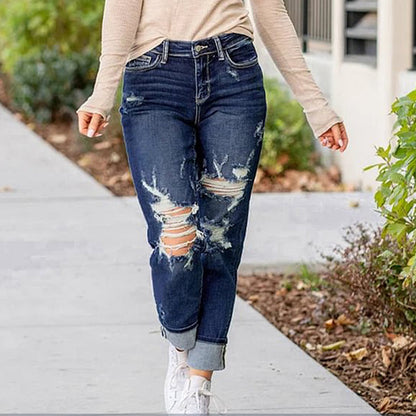 Élise | Jean Slim Femme Effet Usé