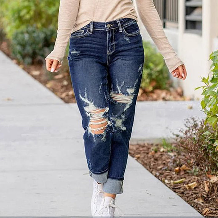 Élise | Jean Slim Femme Effet Usé