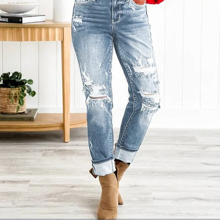 Élise | Jean Slim Femme Effet Usé