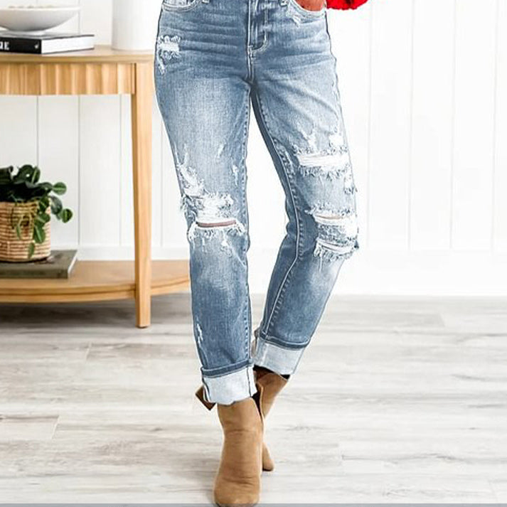 Élise | Jean Slim Femme Effet Usé