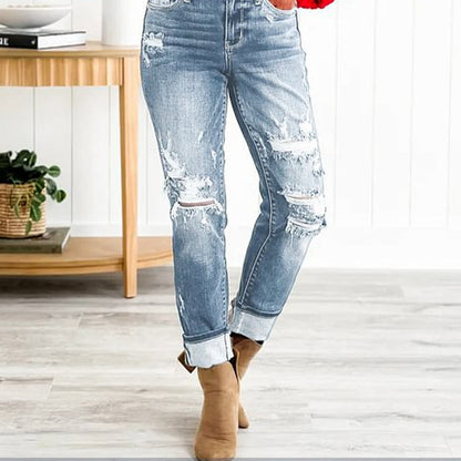Élise | Jean Slim Femme Effet Usé