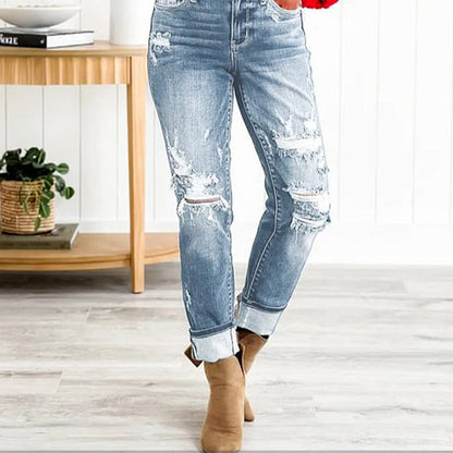 Élise | Jean Slim Femme Effet Usé