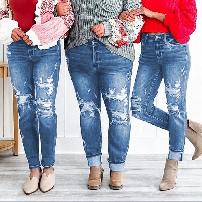 Élise | Jean Slim Femme Effet Usé