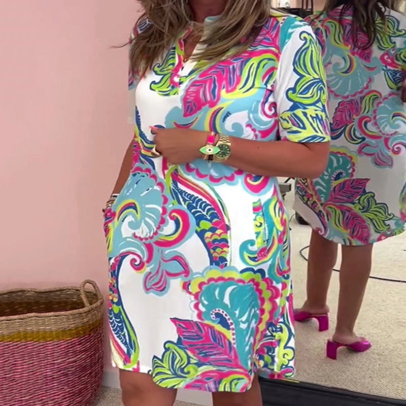 Tropical |Robe femme estivale à imprimé coloré