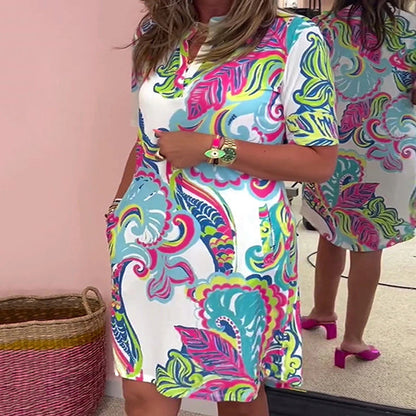 Tropical |Robe femme estivale à imprimé coloré