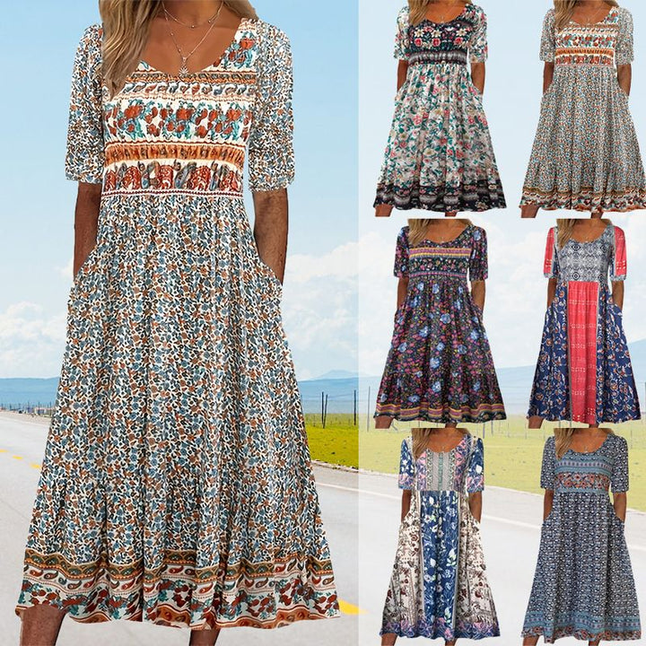 Robe Maxi | Élégante à motif bohème pour femme