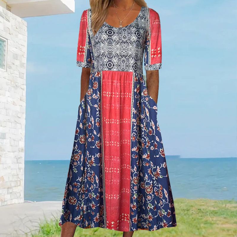Robe Maxi | Élégante à motif bohème pour femme