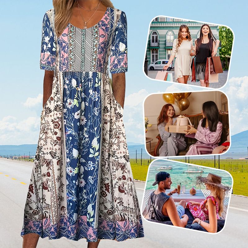 Robe Maxi | Élégante à motif bohème pour femme
