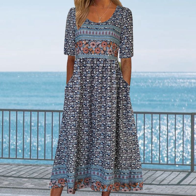 Robe Maxi | Élégante à motif bohème pour femme