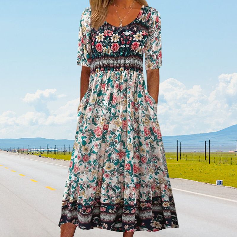 Robe Maxi | Élégante à motif bohème pour femme