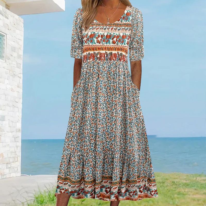 Robe Maxi | Élégante à motif bohème pour femme