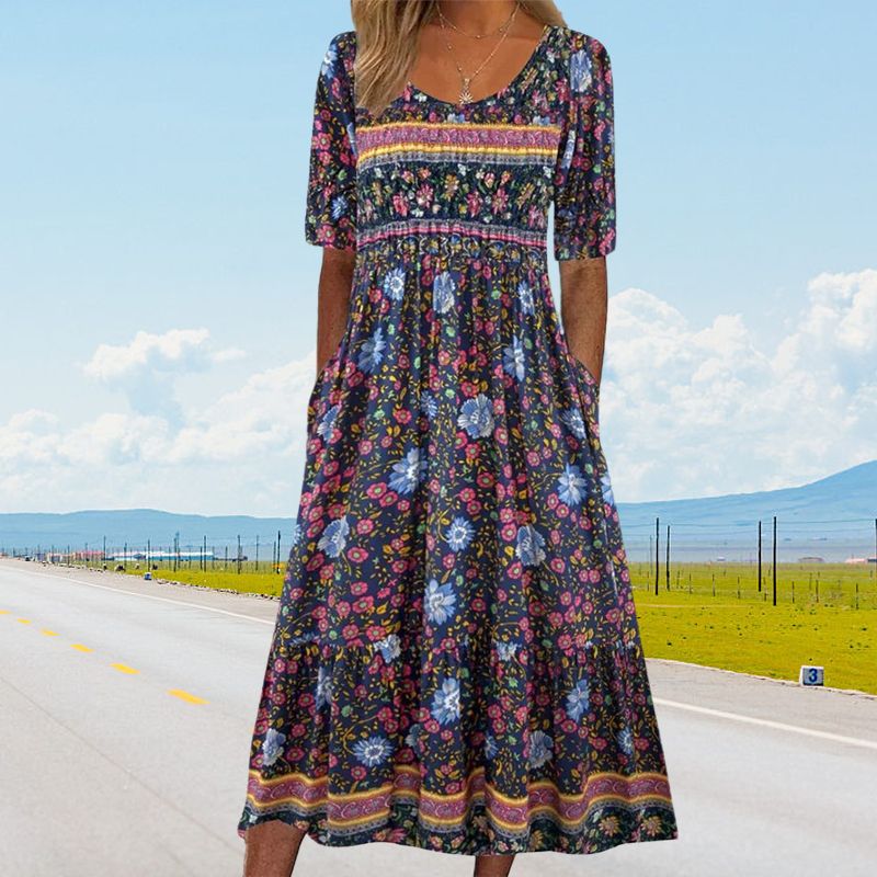 Robe Maxi | Élégante à motif bohème pour femme