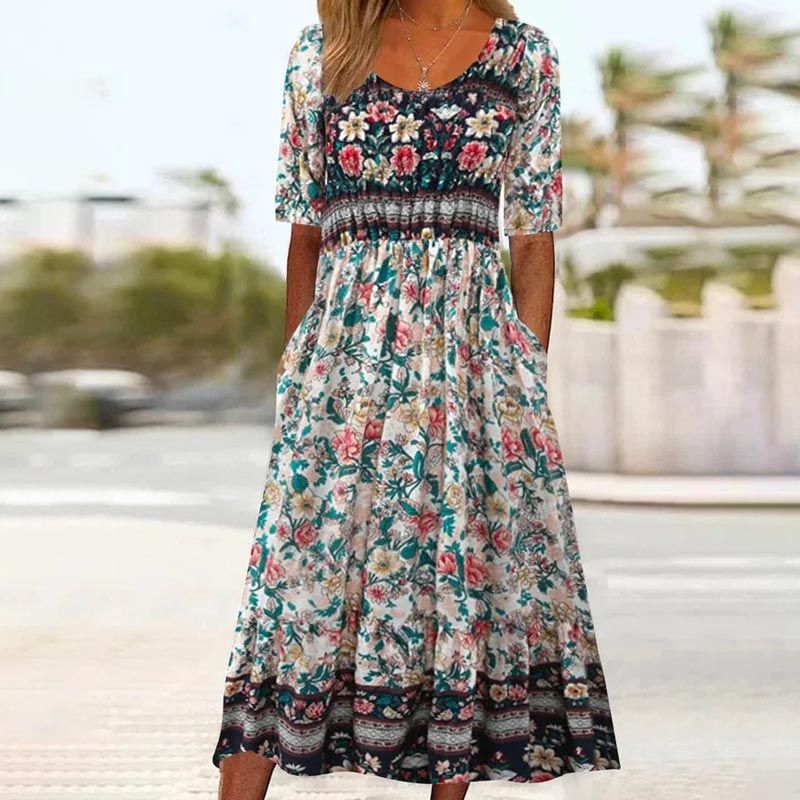 Robe Maxi | Élégante à motif bohème pour femme