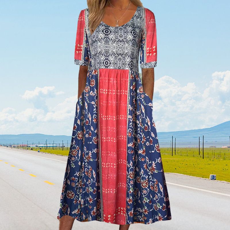 Robe Maxi | Élégante à motif bohème pour femme