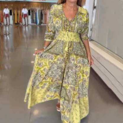Lumière |  Élégante Robe Longue d’Été à Motif Floral