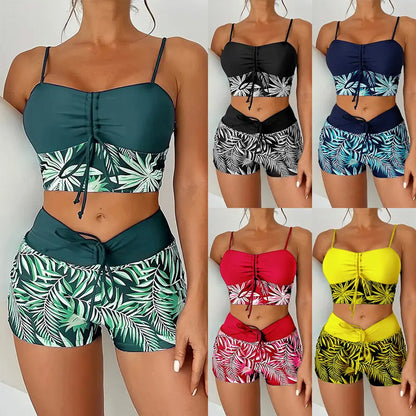 Jungle Élégante | Ensemble Crop Top et Short