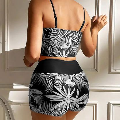 Jungle Élégante | Ensemble Crop Top et Short