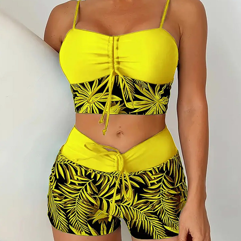 Jungle Élégante | Ensemble Crop Top et Short