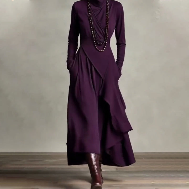 Nocturne |Robe longue asymétrique élégante pour femme