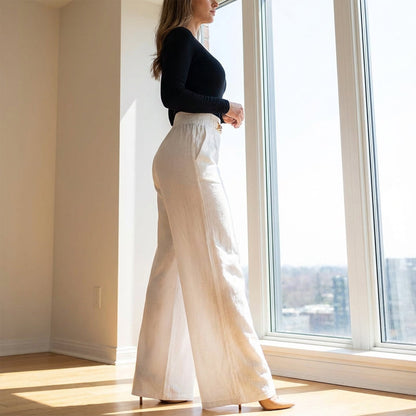 Clara Chic | pantalon large taille haute